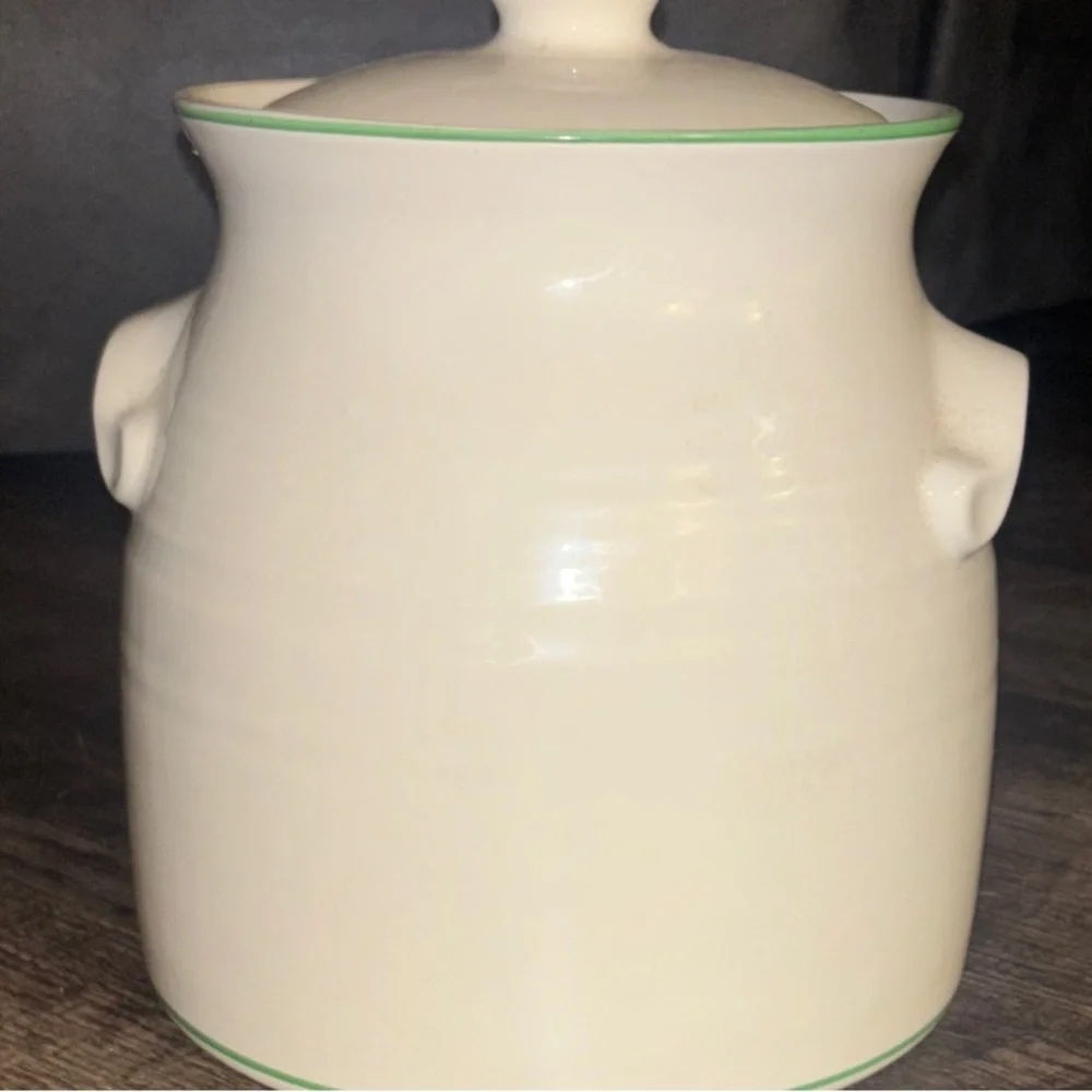 Charming Cream Ceramic Storage Jar with Floral Accents